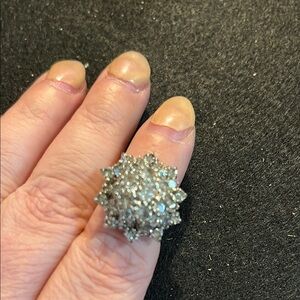 Parklane Silver Tone Cluster Ring